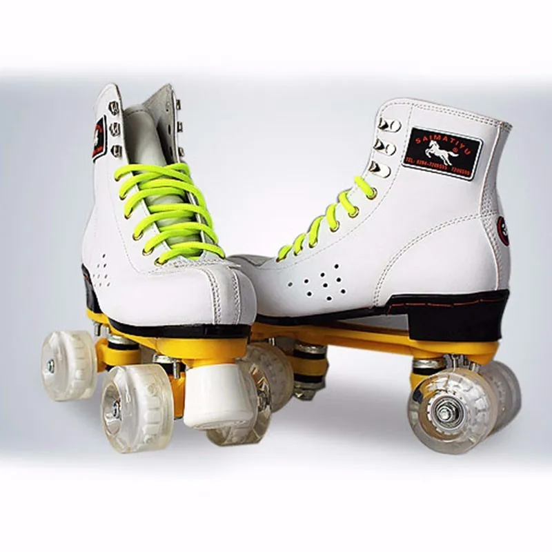 Новое поступление, роликовые катки на четырехколесных колесах для взрослых, со шнуровкой, ботинки на 4 колесах, двойная двухлинейная обувь для катания на коньках, для улицы и дома