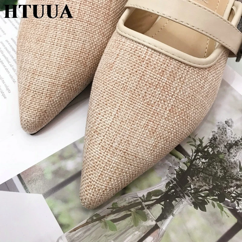 HTUUA/Новинка 2019 года сезон весна лето шлепанцы женские туфли без задника на