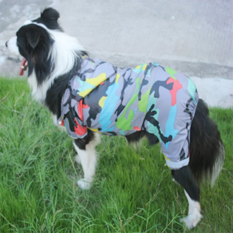 Big Dog Raincoat Waterproof Dog Clothes Large Dog Rain Coat Jumpsuit