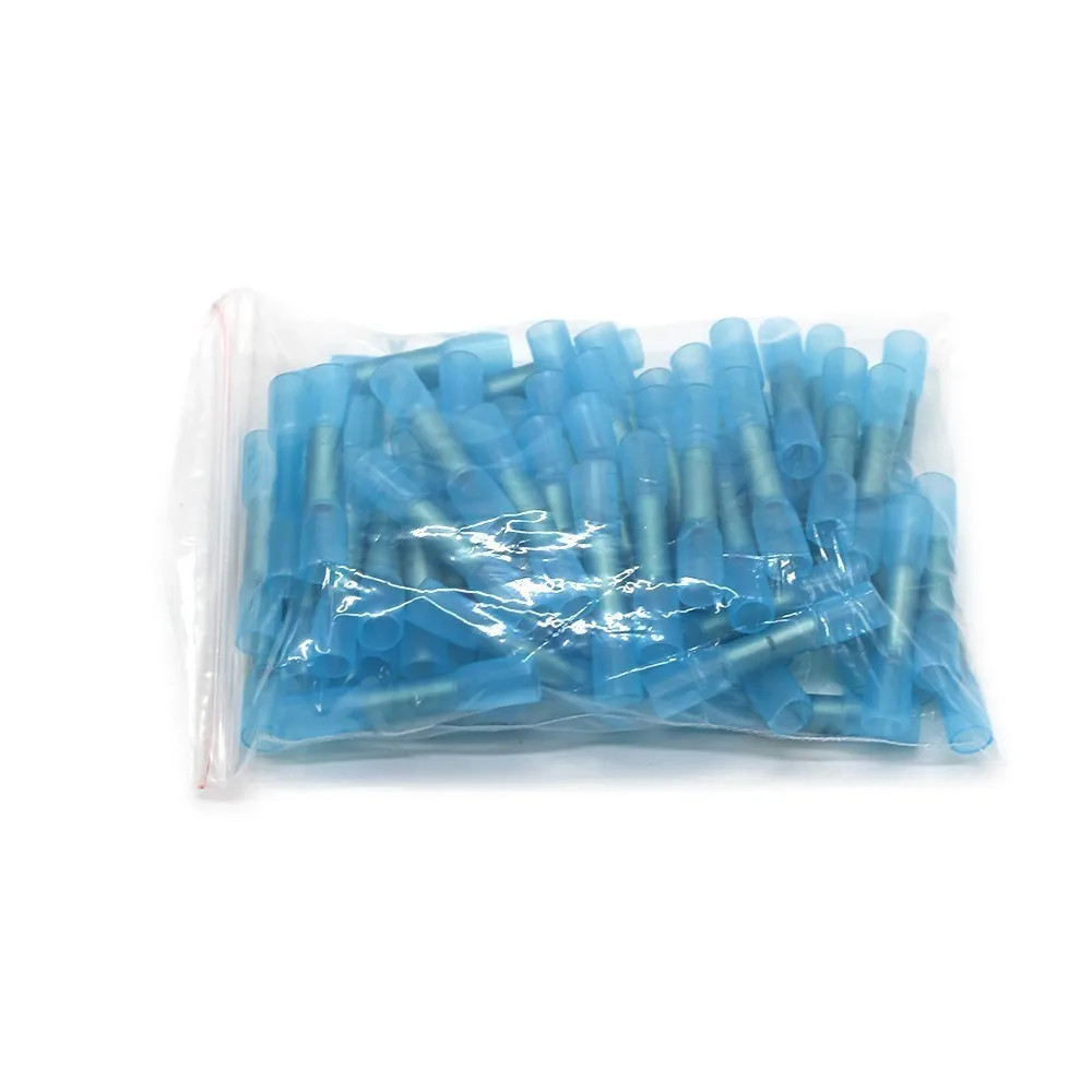 100PCS BHT2 Heat Shrinkable Butt Waterproof Connector 16 14AWG 1.5 2.5mm2 Splice Shrink Tube Joint Crimp Terminal|crimp terminal|heat shrink butt