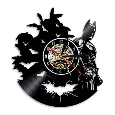 Винтажные настенные часы с виниловой пластинкой, современный дизайн, декоративные часы с изображением Бэтмена для мальчиков, настенные часы, домашний декор, бесшумные 12 дюймов - Цвет: 7