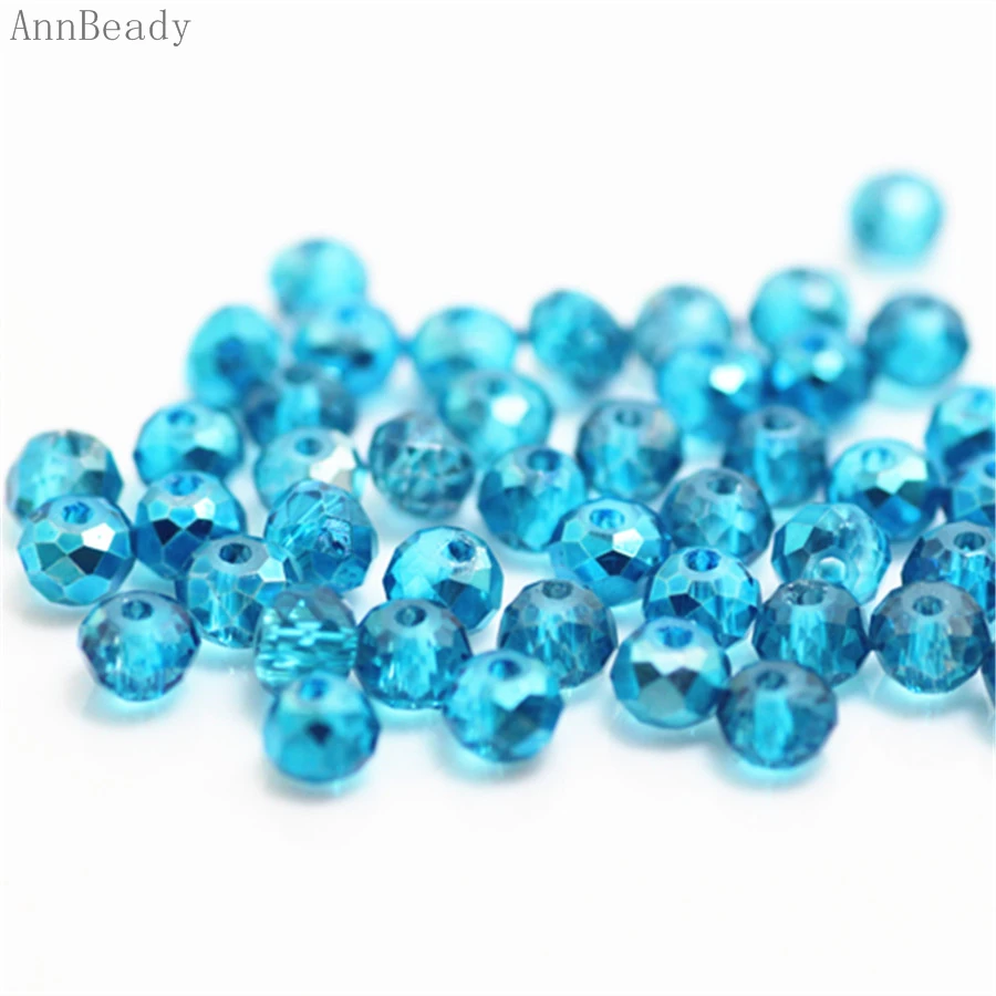 

AnnBeady New green blue Color 3*4mm 145pcs Rondelle Austria faceted Crystal Glass Beads Loose Spacer Beads For Jewelry Making