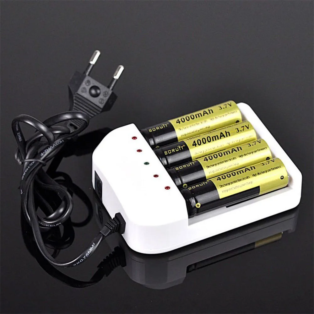 

Universal i4 Intelligent Li-ion NiMH 18650 26650 AA AAA Battery Charger 4 Output Lithium Power Alkaline Batteries Charger
