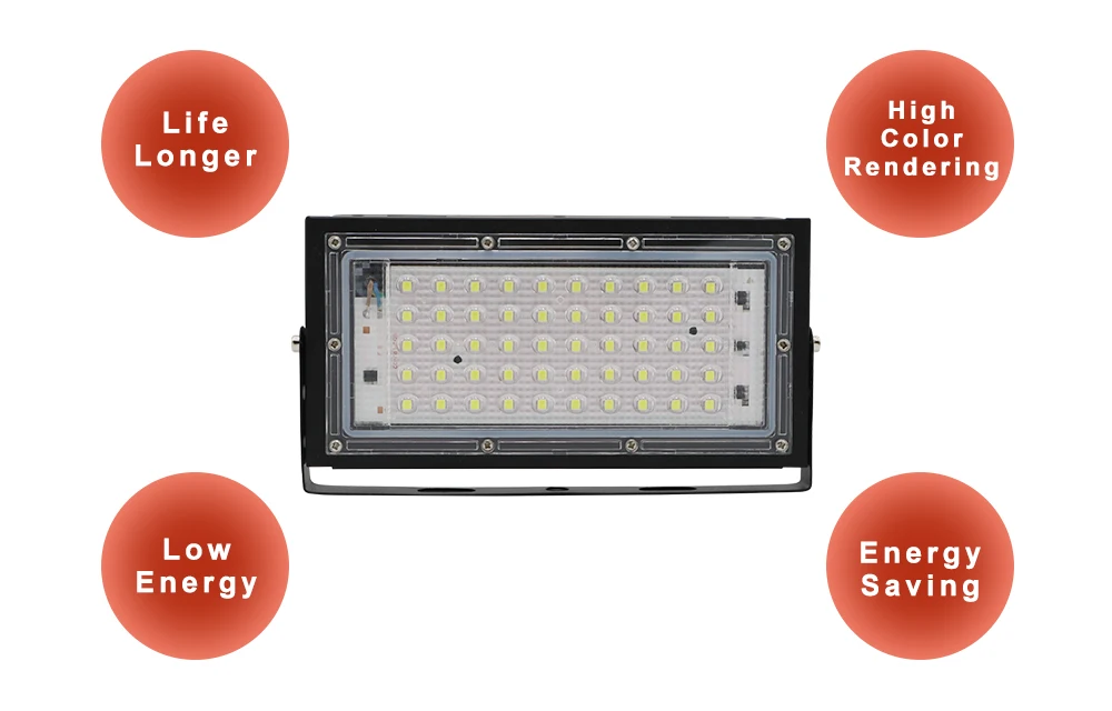 220-240V 50W Светодиодный прожектор светильник Точечный светильник Ip65 Водонепроницаемый Светодиодный точечный светильник внешние Настенные светильники садовый светильник напольный светильник белого цвета