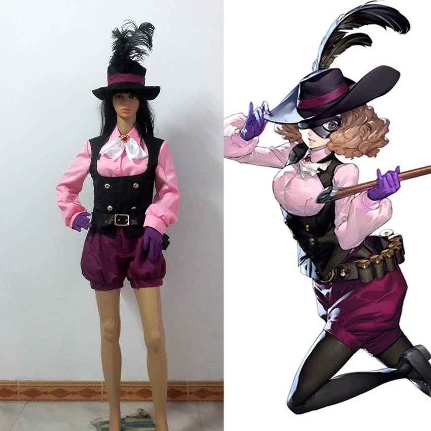 NEW Game Persona 5 Haru Okumura Cosplay Costume with hat Persona5 Set GG.1059 NEW Game Persona 5 Haru Okumura Cosplay Costume with hat Persona5 Set GG.1059