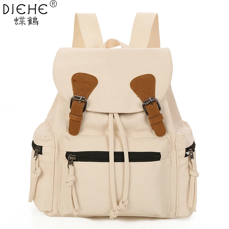 

Fashion Soft Canvas Women Backpack Drawstring School Bags Female Small Backpacks for Teenage Girls Mochilas Escolares Schoolbag