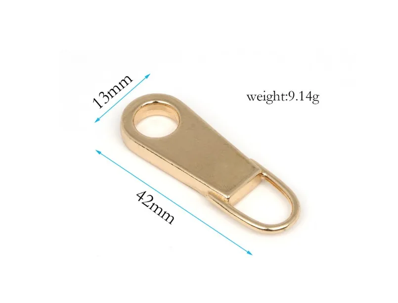 Light gold metal zipper puller slider zippers bag accessories metal