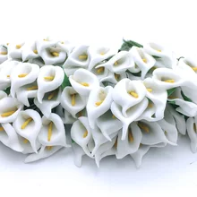 144 шт. 2.5 см мини пена Калла Лили искусственные цветы букет для Свадебные украшения коробка конфет декора Скрапбукинг цветок