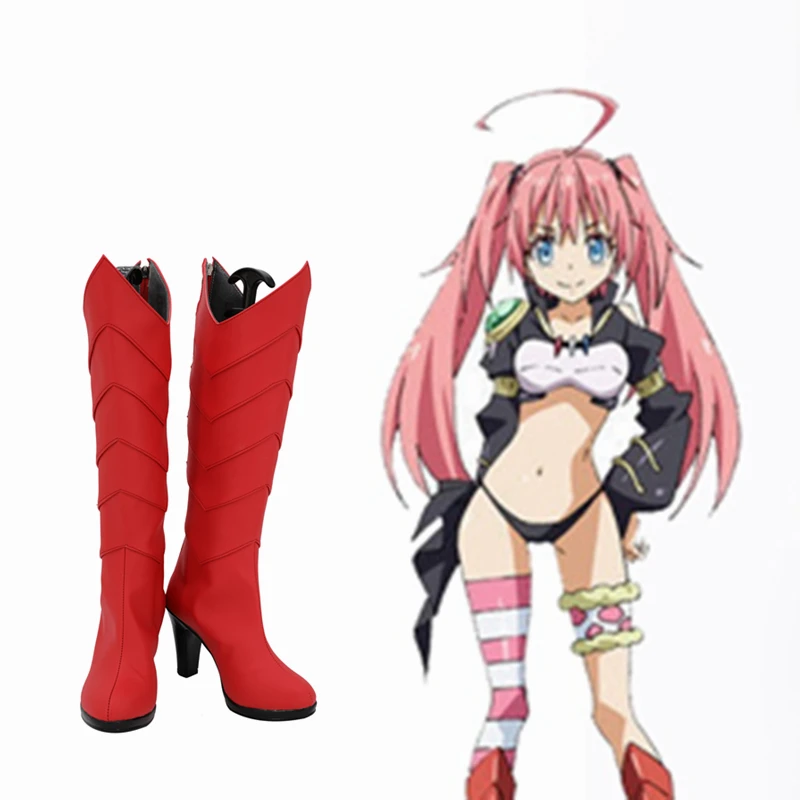 2019 Milim Nava/Обувь для косплея Tensei Shitara Slime Datta Ken Milim Nava, обувь для костюмированной вечеринки, обувь на высоком каблуке, красные унисекс
