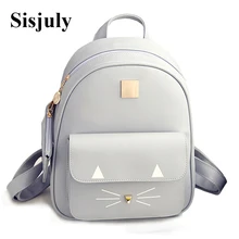 Hot Sale Cat Printing Backpack PU Leather Mini Backpacks Women School Bags for Teenage Girls Bags Children Backpack Mochilas Sac