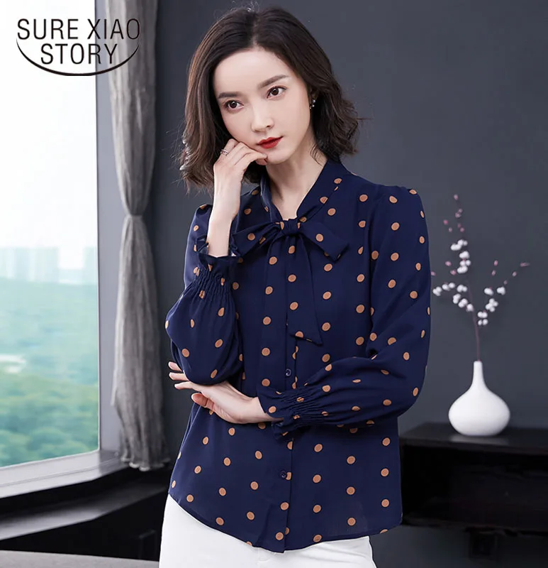 Women Tops  Blouse Top Women  Women Blouses Blusas Mujer De Moda 2019 Chiffon Blouse Fashion Long Sheelve Blouse 2693 50