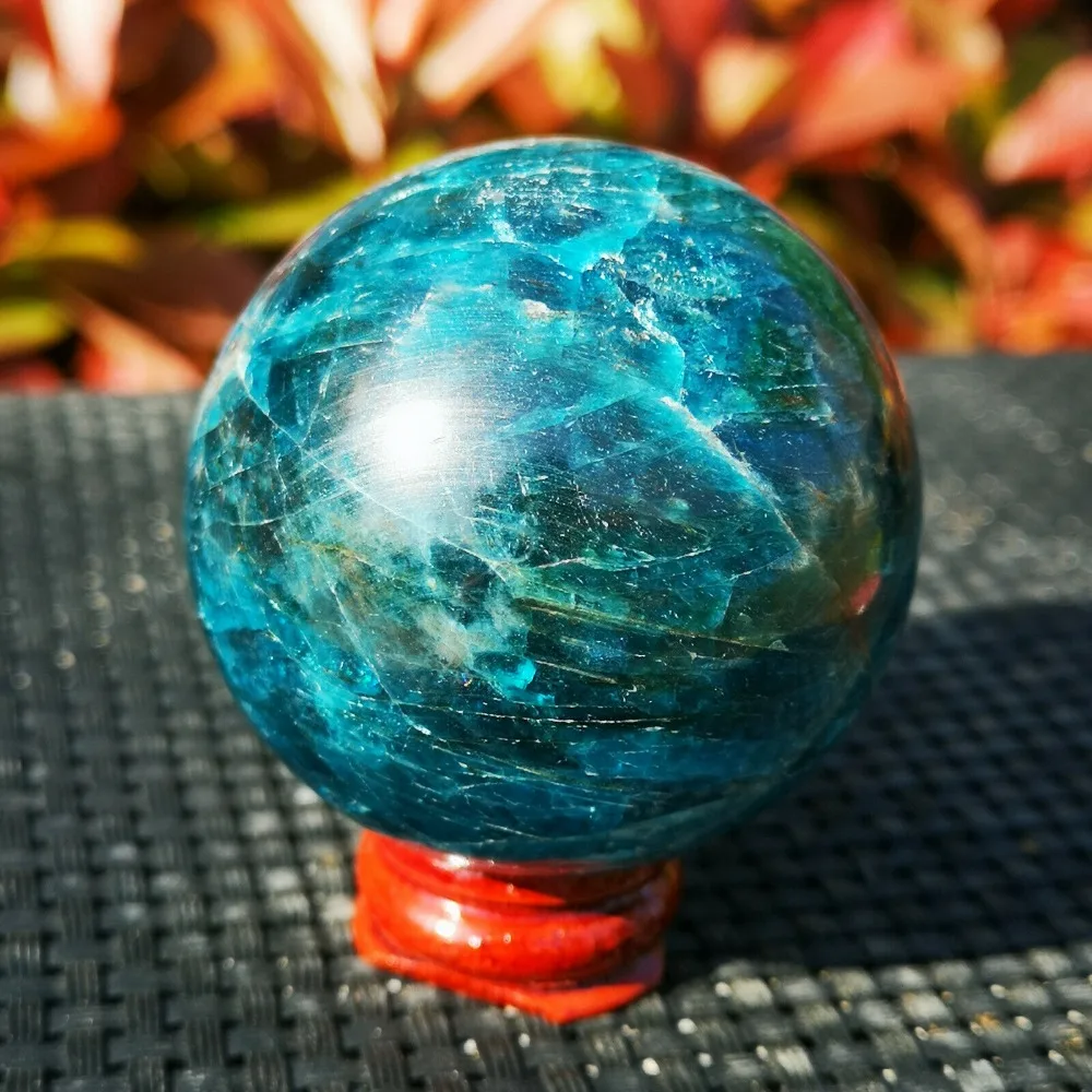 45-50 мм натуральный Синий Апатит Камень Сфера Кристалл Рейки исцеляющий шар