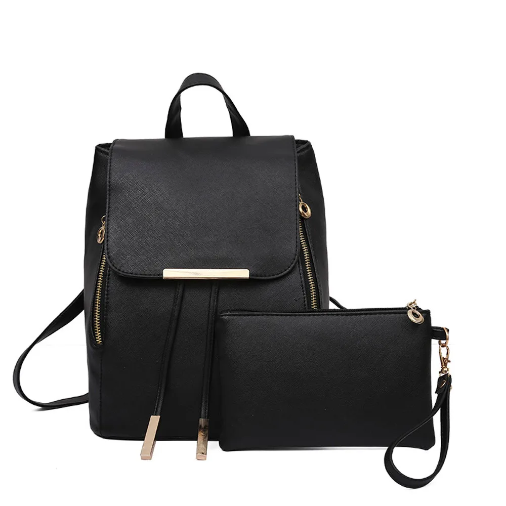 

Backpack School Bags for Teenage Girls 2Pcs Women Leather Backpack Travel School Clutch Bag Travel Satchel Bagpack Mochila#5%