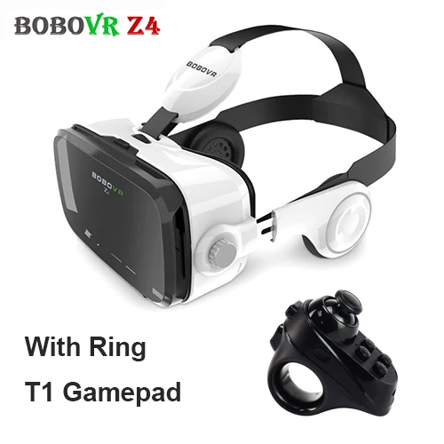 BOBOVR Z4 3D очки Виртуальная реальность VR гарнитура BOBO Google Cardboard VR Крепление на голову с Bluetooth пультом дистанционного управления для 4-6' - Цвет: Ring T1 Gamepad