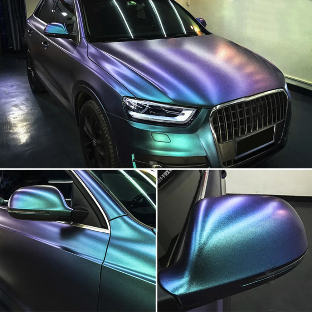  Glossy Chameleon Pearl Glitter Vinyl Sticker Car Whole Body Wrap Film Diamond Glitter Vinyl Film 20