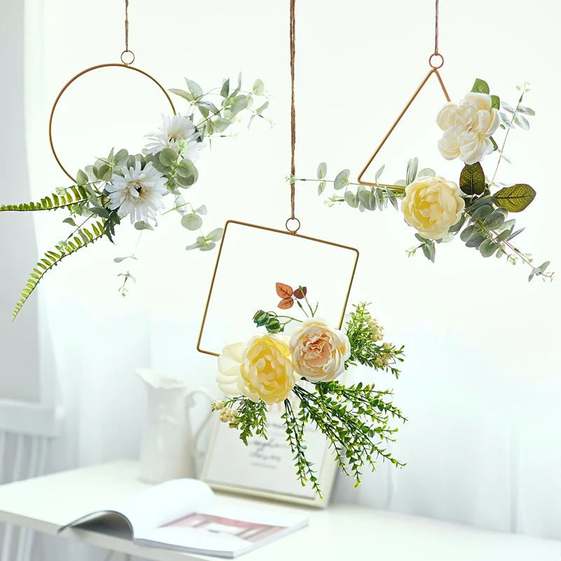 

Rose artificial flower wreath home door wall hanging decoration restaurant living room Party wedding Ceiling garland Photo props