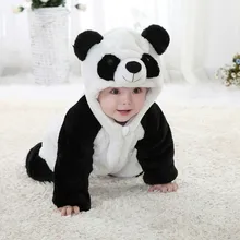 New Arrival Baby Boy Girl panda Hooded Zipper Rompers Cute Baby Warm Costume Panda Climbing Pajamas Romper Coverall
