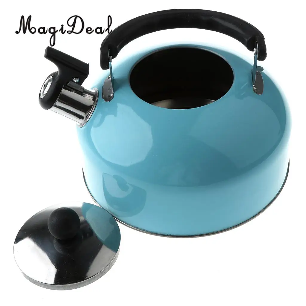 MagiDeal Anti-Hot/Slip Whistling Tea Kettle Gas Stove 3L Stainless Steel Tea Kettle Water Bottle for Home Camping Hiking Travel