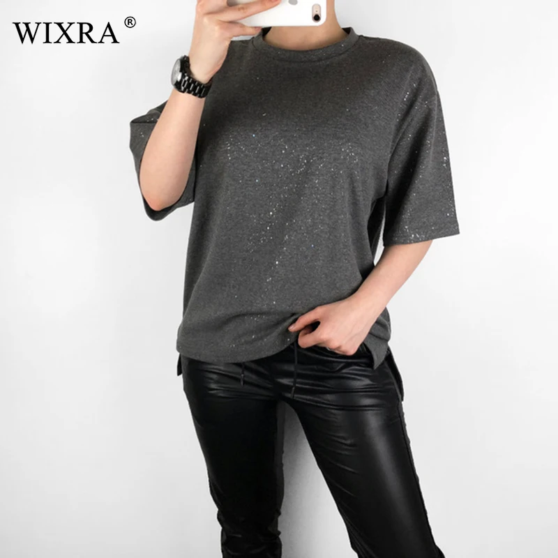 Женская футболка с коротким рукавом Wixra свободная круглым вырезом 2019 | одежда
