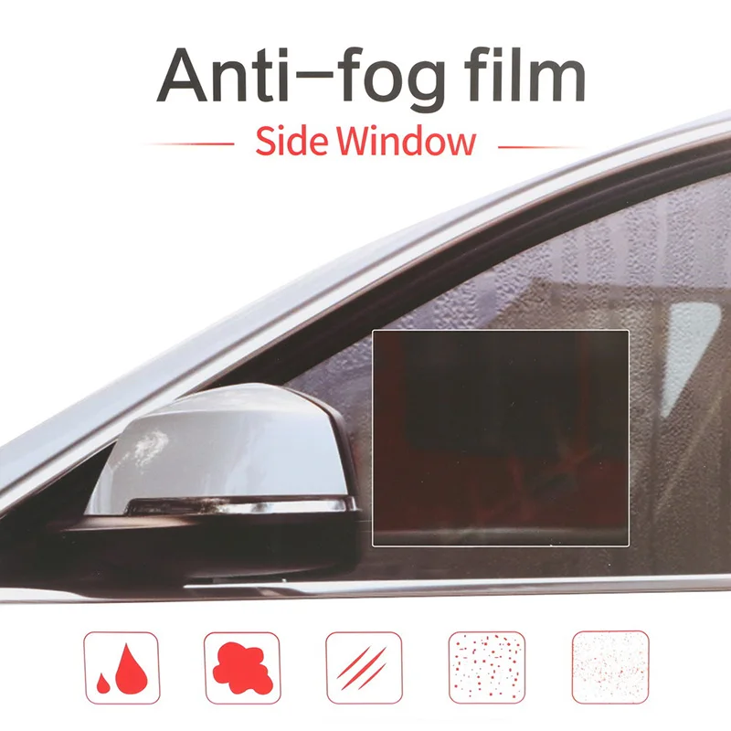 

2Pcs Car Accessory Side Window Protective Film Anti-fog Membrane Anti-glare Sticker