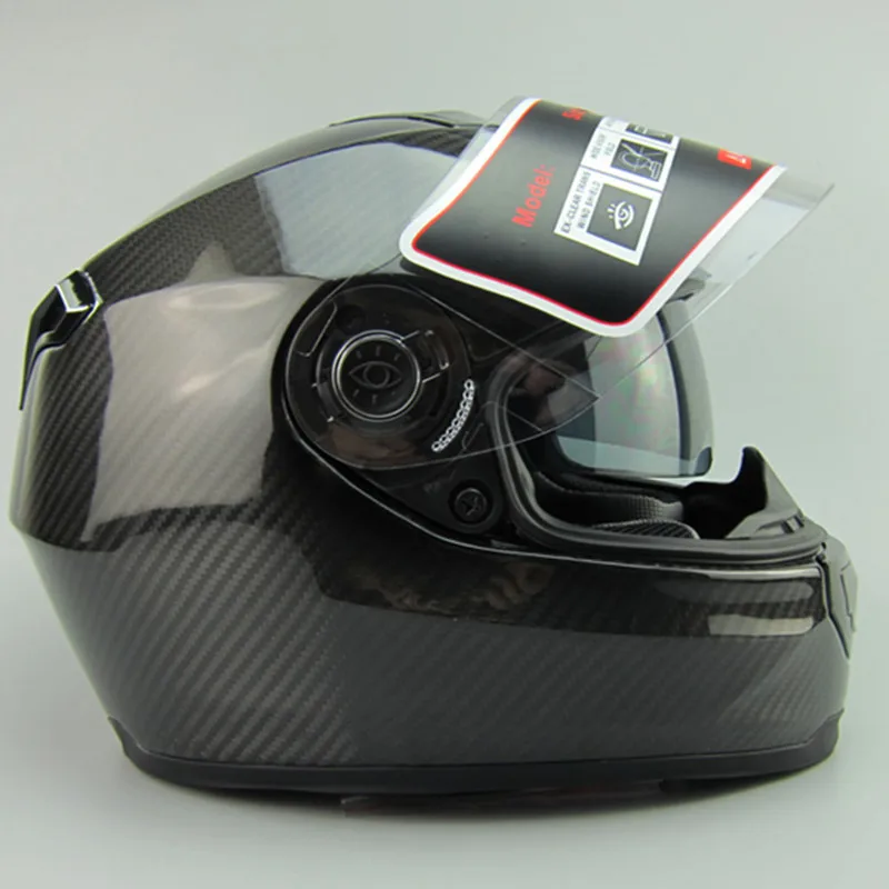 

Free shipping Motorbike helmet casco capacetes AMU double dual lens carbon fiber helmet motorcycle helmet full face helmets