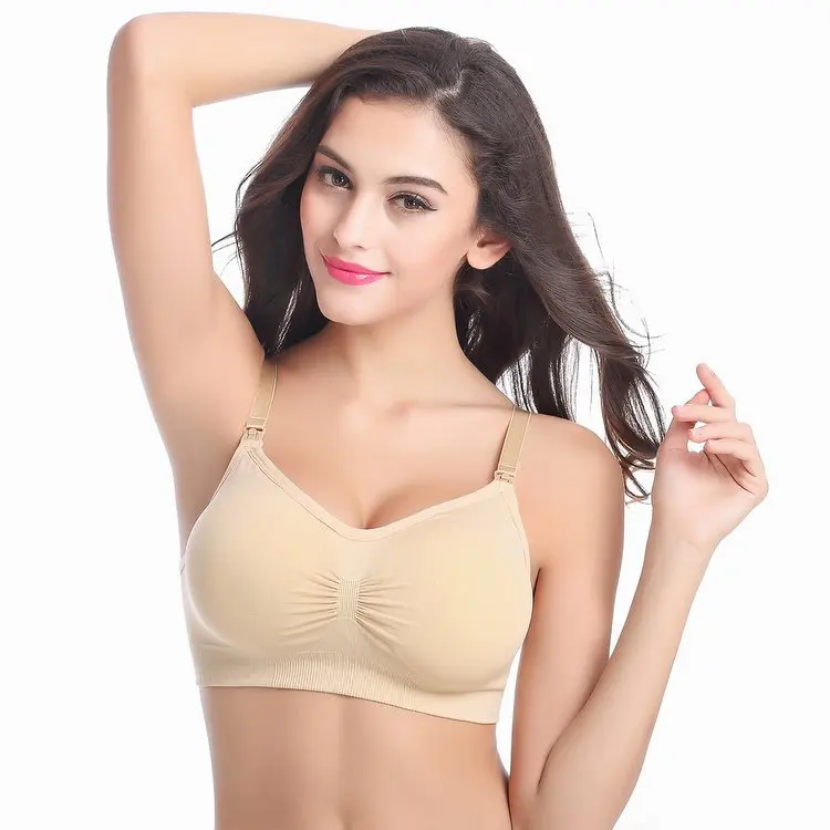 Goede Moederschap Voedingsbeha Zwangerschap kleding borstvoeding Bras Naadloze Ondergoed Dubbele Laag Draadloze Gordelbeschermer Voeden Beha
