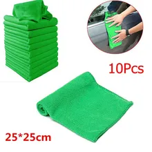 Chiffon de lavage en Microfibre 25x25cm, 10 pièces, chiffon doux pour le nettoyage de la voiture, de la maison, # Y5