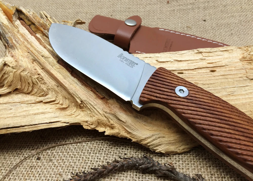 Италия LionSteel тактические фиксированные ножи, 7Cr17Mov лезвие палисандр ручка кемпинг нож выживания