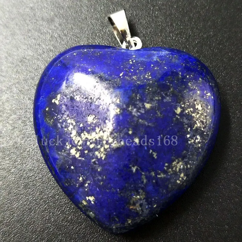 

Free Shipping Beautiful jewelry Natural Lapis Lazuli Heart Women Men Pendant Bead PC5705