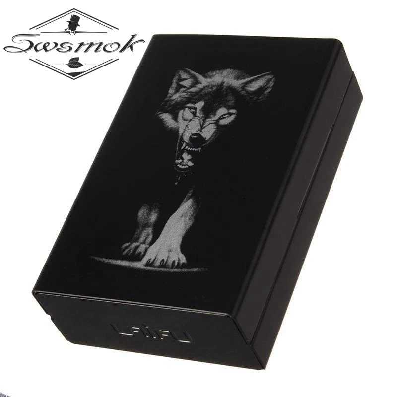 

Personalized Ultra Thin Black Wolf Metal Cigarette Case Boxes Automatic Cigarette Tobacco Holder Storage Case Pocket-case Gifts