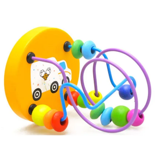 Деревянные игрушки Монтессори Деревянные круги проволока для бус ЛАБИРИНТ горки деревянные головоломки математический цвет обучающая игрушка для подарок для мальчика девочки
