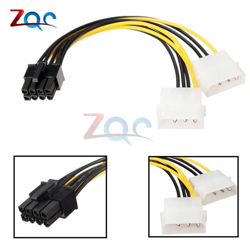

Dual Molex LP4 4 Pin to 8 Pin PCI-E Express Converter Adapter Power Cable Wire