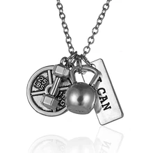 

Dumbbell 25lb weight Me & Me Weightlifting necklace KETTLEBELL NECKLACE Crossfit Fitness Charm Lifting Weights Jewelry