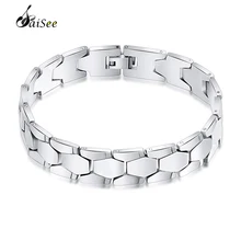 SAISEE Argent 316L En Acier Inoxydable Bracelets Hommes Chaîne Bracelets Bracelet Manchette Losange Bracelets Homme Hommes Bijou.