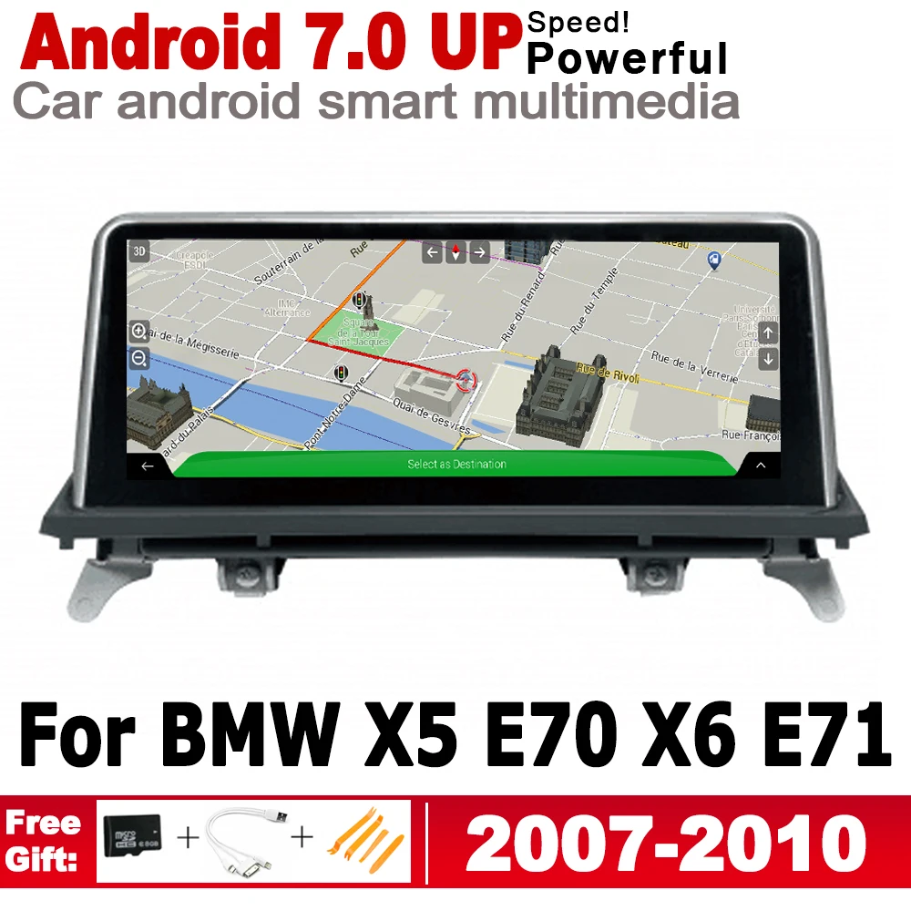 

Android 7.0 up IPS car player for BMW X5 E70 X6 E71 2007~2010 CCC original Style Autoradio gps navigation WiFi BT Bluetooth