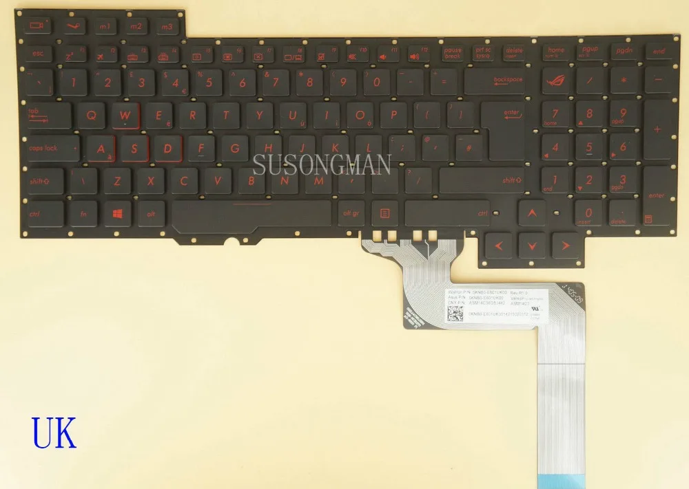 Новая клавиатура для ASUS G751J G751 G751JY G751JT G751JM арабский/чешский/русский/США/Великобритания/Испанский/JANANESE/Таиланд/немецкий/BULGAR