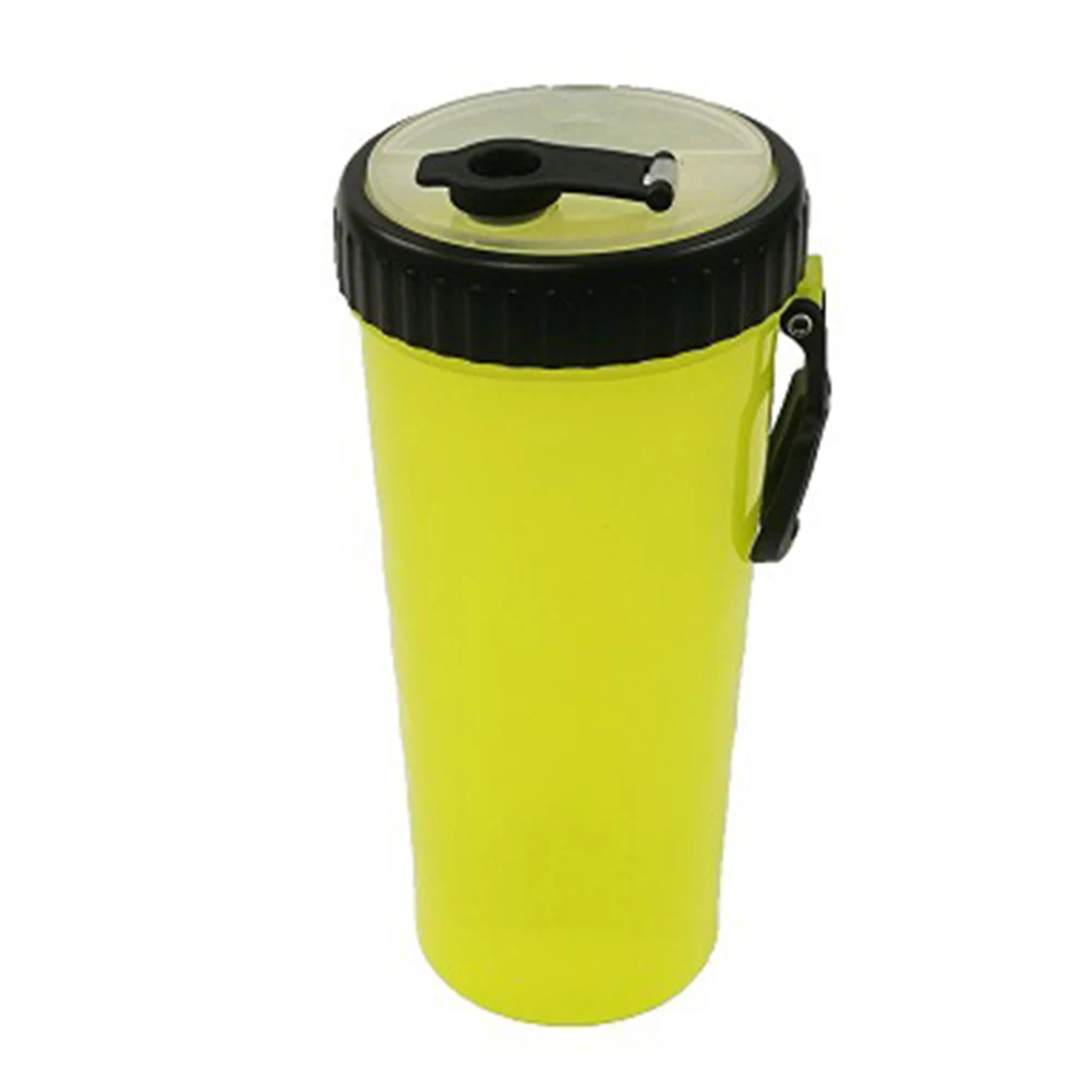 

Practical ABS Silicone Pet Water Bottle Water Drink Dog Cat Wide Mouth Snacks Dispensing Two Chambers Walking Sealed Design