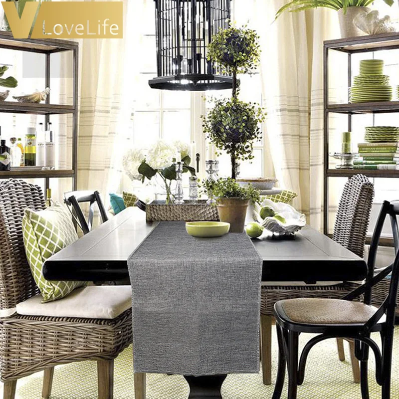 

Burlap Table Runner Wedding Decoration Modern Jute Imitated Linen Table Runners for Party Vintage Home Decor Party Supplies