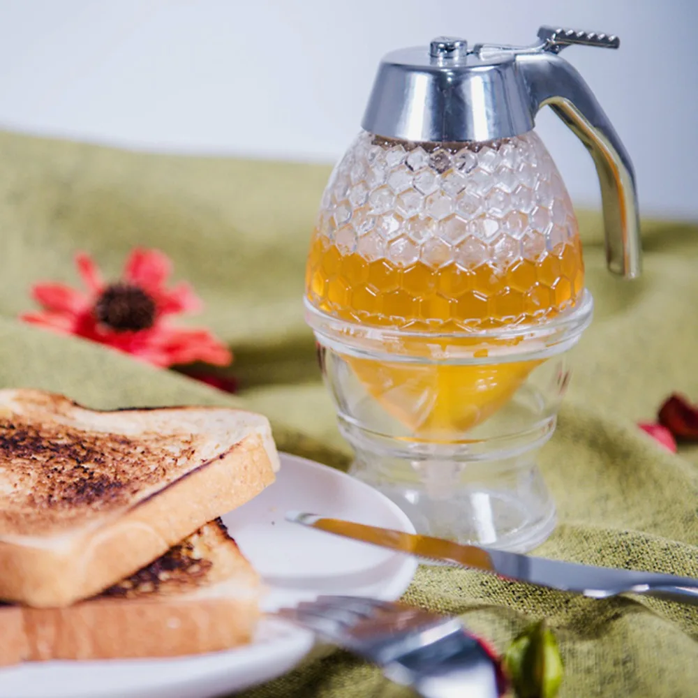 200ML Transparent Honey Dispenser Acrylic Juice Dispenser Jar Container