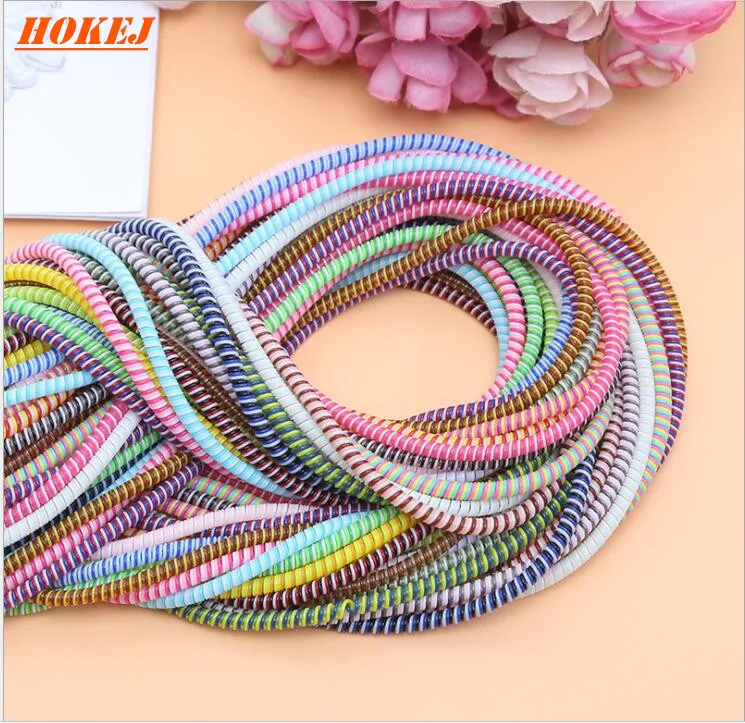 

HOKEJ 1.5M USB Charging Data Line Cable Protector Wire Cord Protection Wrap Cable Winder Organizer For iPhone For Xiaomi
