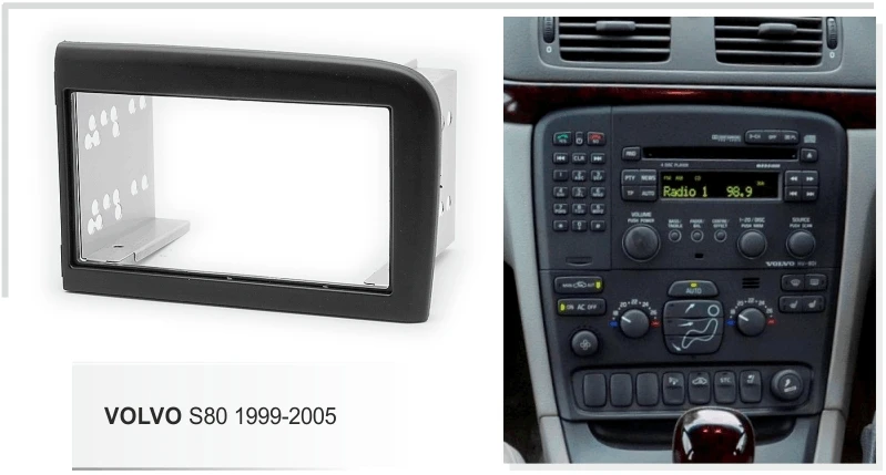Двойной Din Facia для Volvo S80 1999-2005 Радио DVD стерео CD панель приборная панель комплект отделка лицевая, приборная панель рамка