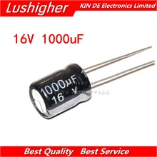 10 шт. 16V1000UF 10*13 мм 1000 мкФ 16V 10x13 мм Алюминий электролитический конденсатор с алюминиевой крышкой, DIP