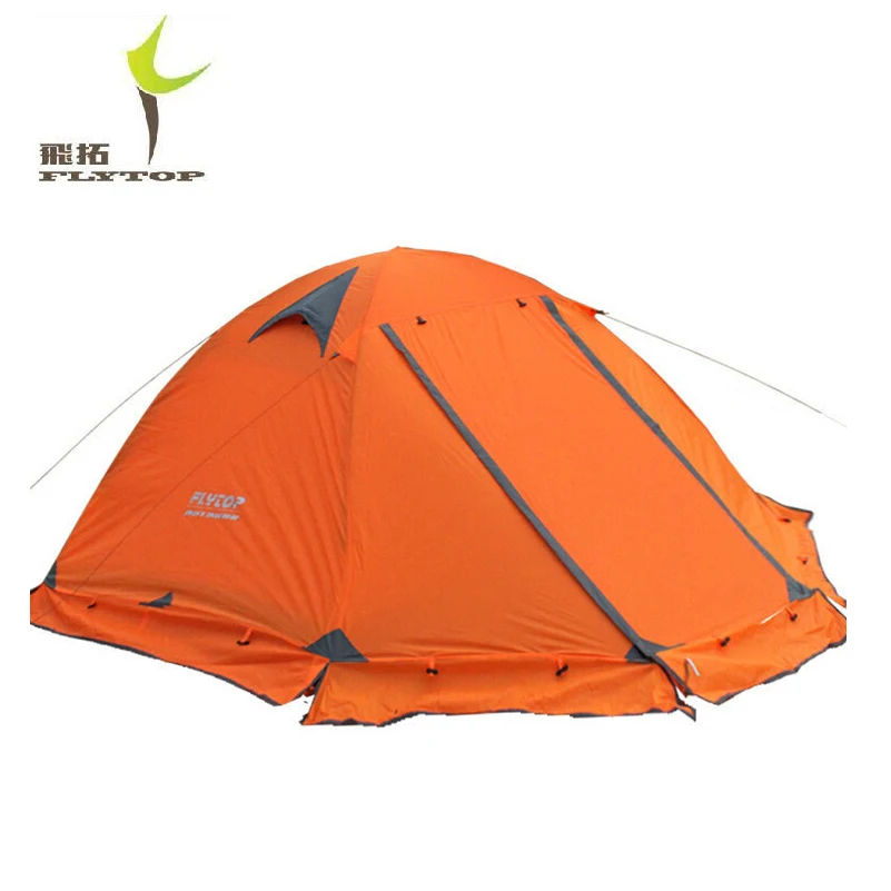   FLYTOP Winter tent 2-3persons Tourist aluminum pole double layer double door windproof storm proof professional camping tent 