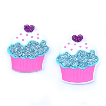 

David accessories 38x41mm glitter cake cupcake ice cream planar Resin Acrylic DIY Hair Bow Accessories Craft Making,25Y74282