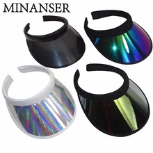 Кепка унисекс MinanSer, велосипедная прозрачная Солнцезащитная шляпа, цветная пластиковая космическая шляпа, летняя кепка, модная показ, модель козырек из ПВХ, шляпа