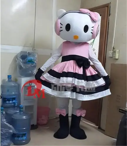 Костюм талисмана кошки Hello Kitty костюм для взрослых животных Розовый и белый