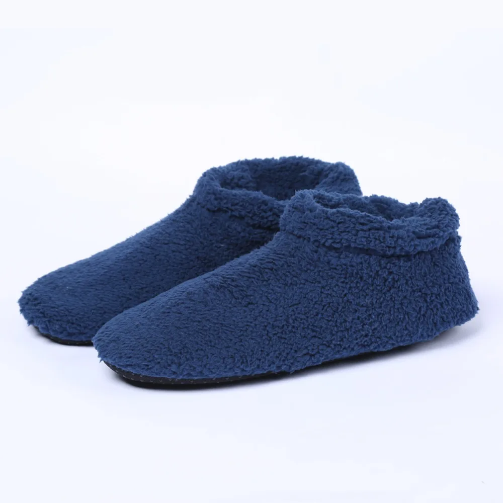 

Plus Size Men Winter Home Indoor Slippers Warm Soft Plush Floor Shoes Men House Bedroom Slipper Socks 27-28CM