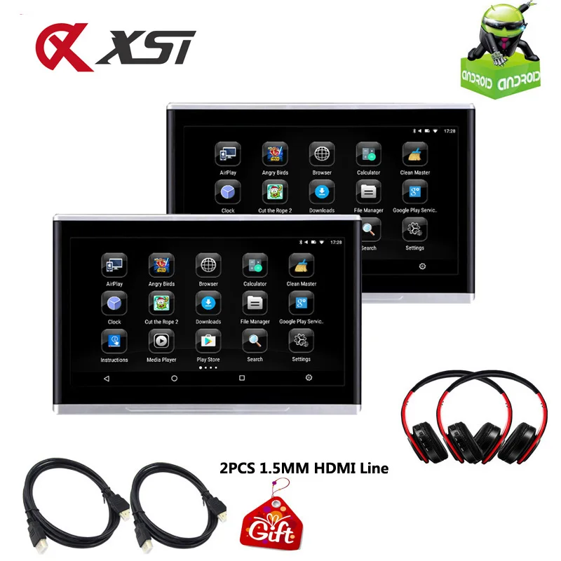 

XST 10.1 Inch Android 6.0 Car Headrest Monitor HD 1080P Video Touch Screen With WIFI USB SD HDMI FM Bluetooth Speaker
