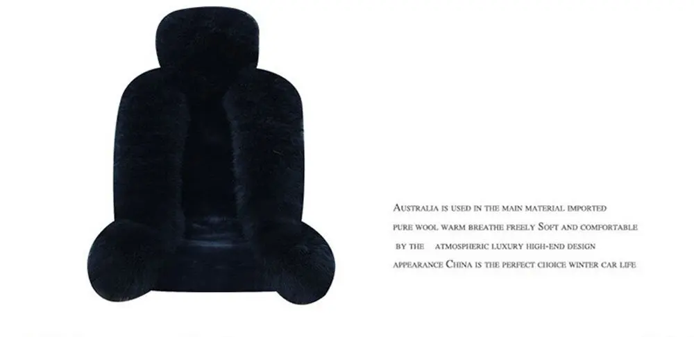2 шт. Австралийская овчина мех чехол для сиденья, супер теплый универсальный чехол для автомобильных сидений, 1 пара передних шерстяных чехлов для сидений автомобиля подушка