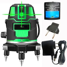 Супер зеленый/красный лазер, вращающийся уровень на 360 градусов, 5 линий, 6 точек, наружный корсс, лазерный уровень, функция наклона